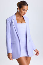 Chic Oversized Single-Breasted Blazer in Soft Lilac