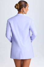 Chic Oversized Single-Breasted Blazer in Soft Lilac