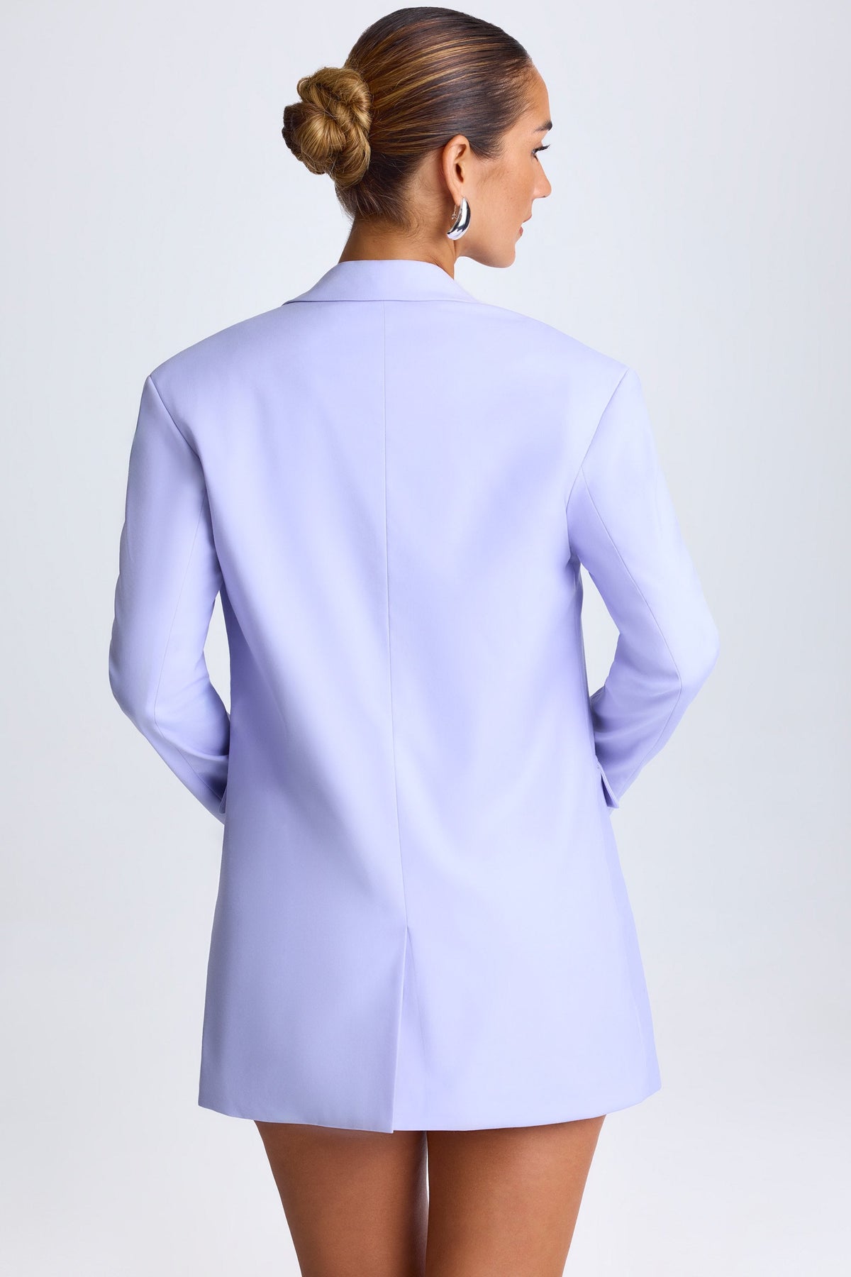 Chic Oversized Single-Breasted Blazer in Soft Lilac
