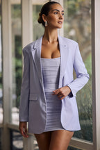 Chic Oversized Single-Breasted Blazer in Soft Lilac