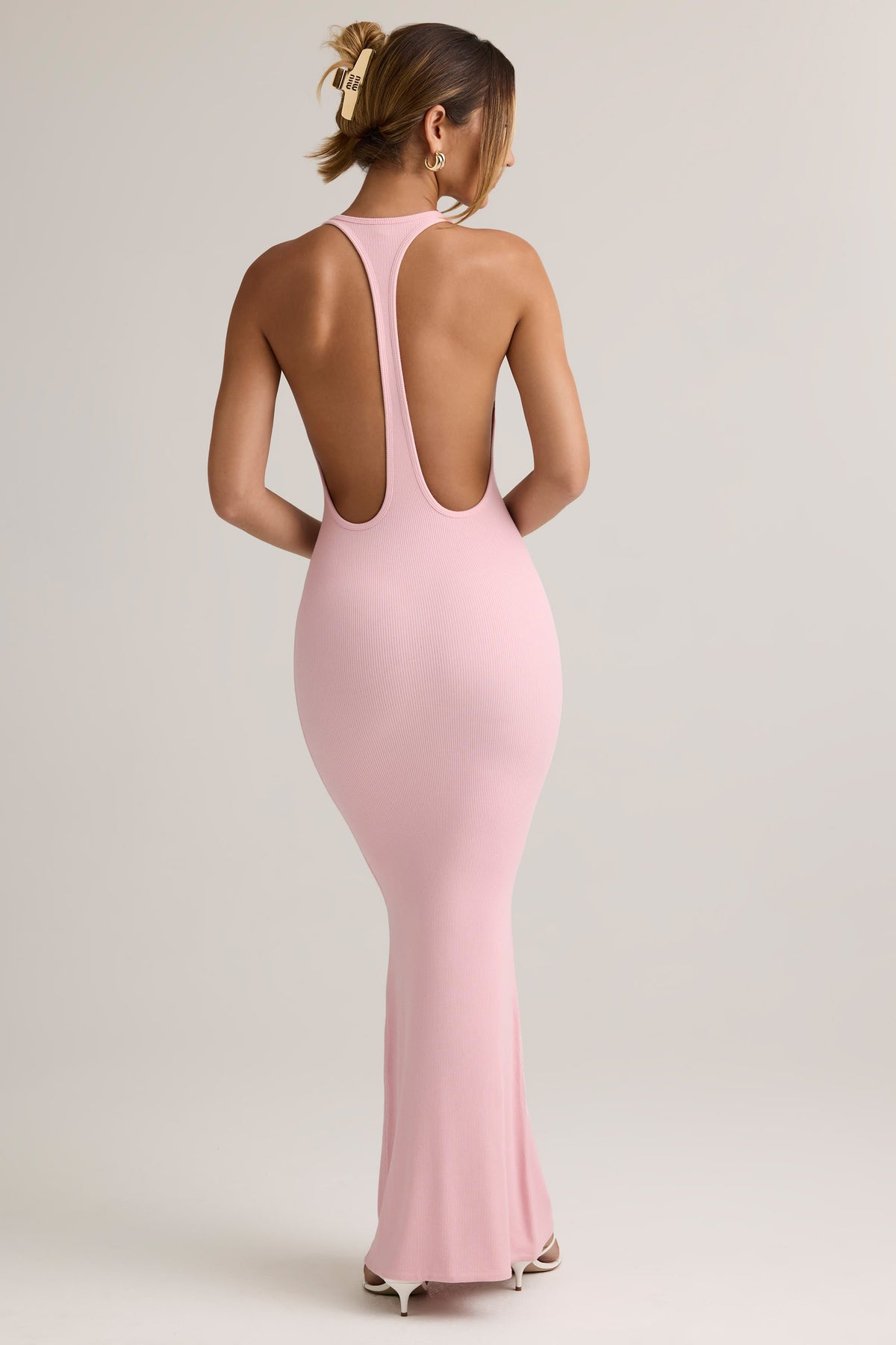 Chic Modal Racerback Maxi Dress in Candyfloss Pink