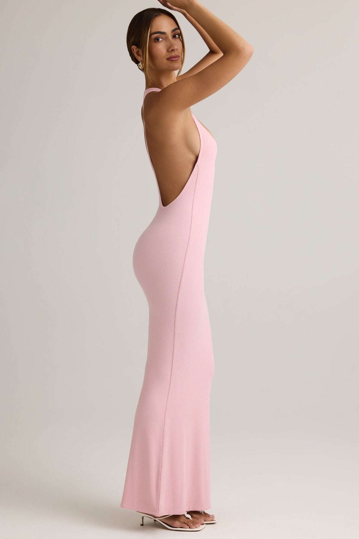 Chic Modal Racerback Maxi Dress in Candyfloss Pink