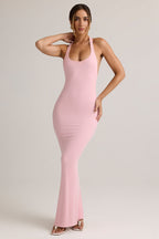 Chic Modal Racerback Maxi Dress in Candyfloss Pink