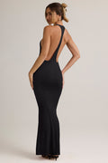 Chic Modal Racerback Maxi Dress in Black