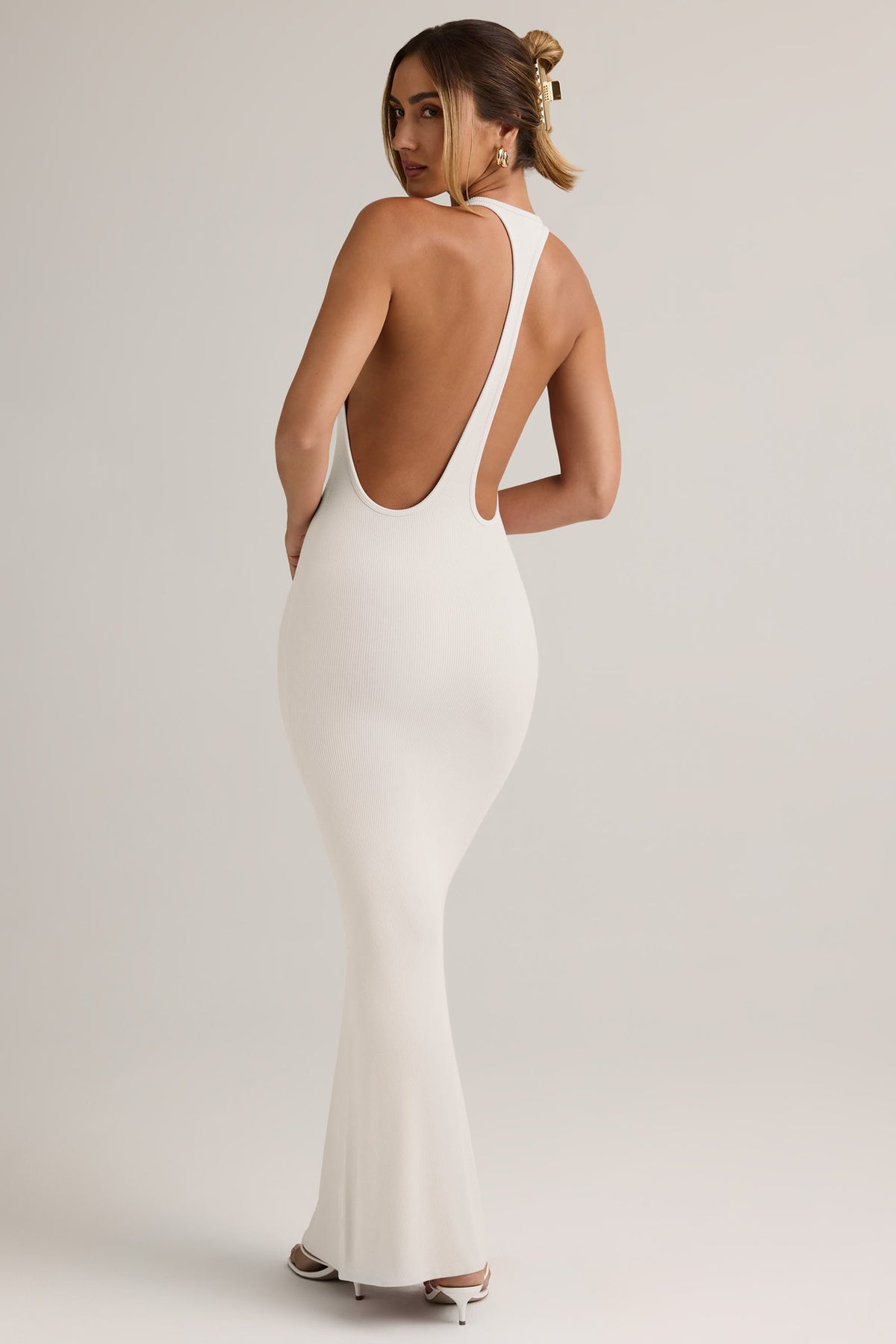 Chic Modal Racerback Maxi Dress in Coconut