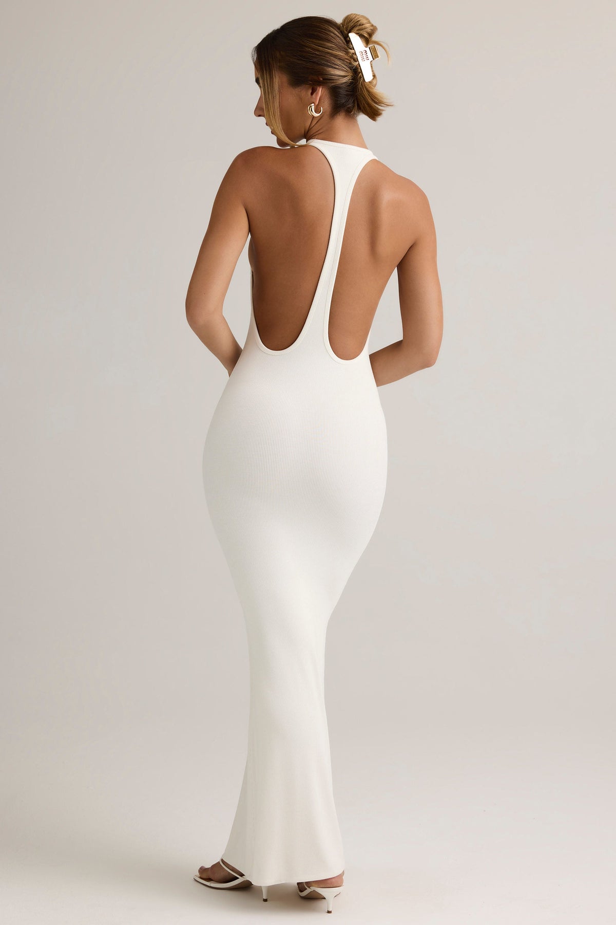 Chic Modal Racerback Maxi Dress in Coconut