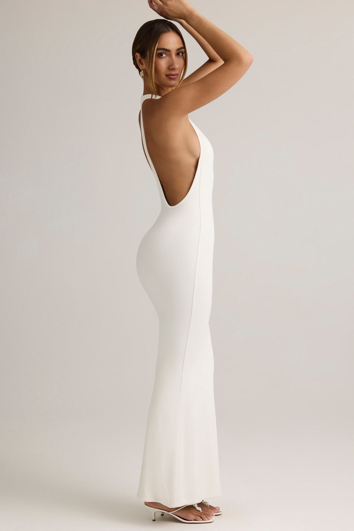 Chic Modal Racerback Maxi Dress in Coconut