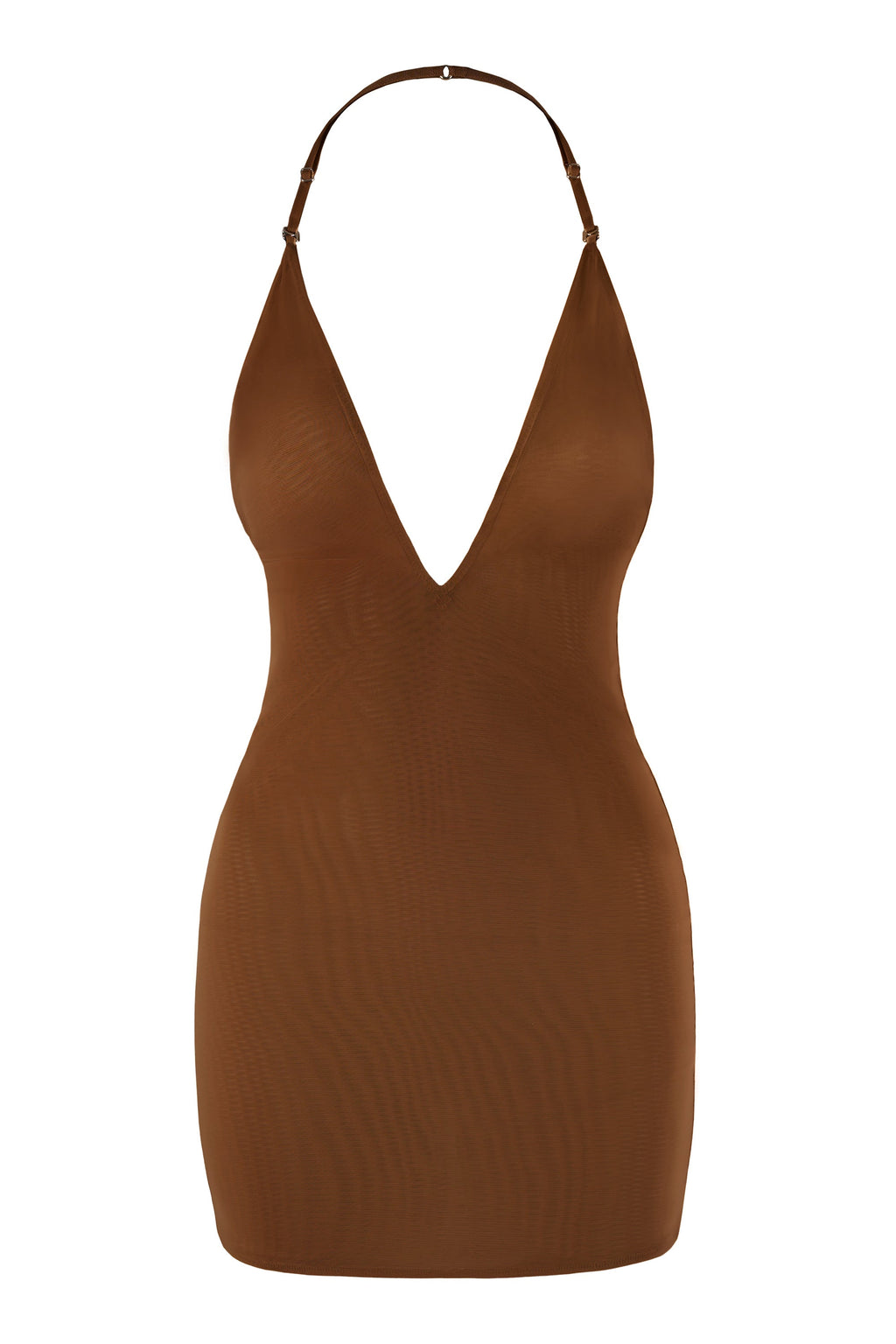 Chic Intimates Soft Mesh Multiway Mini Dress in Chestnut