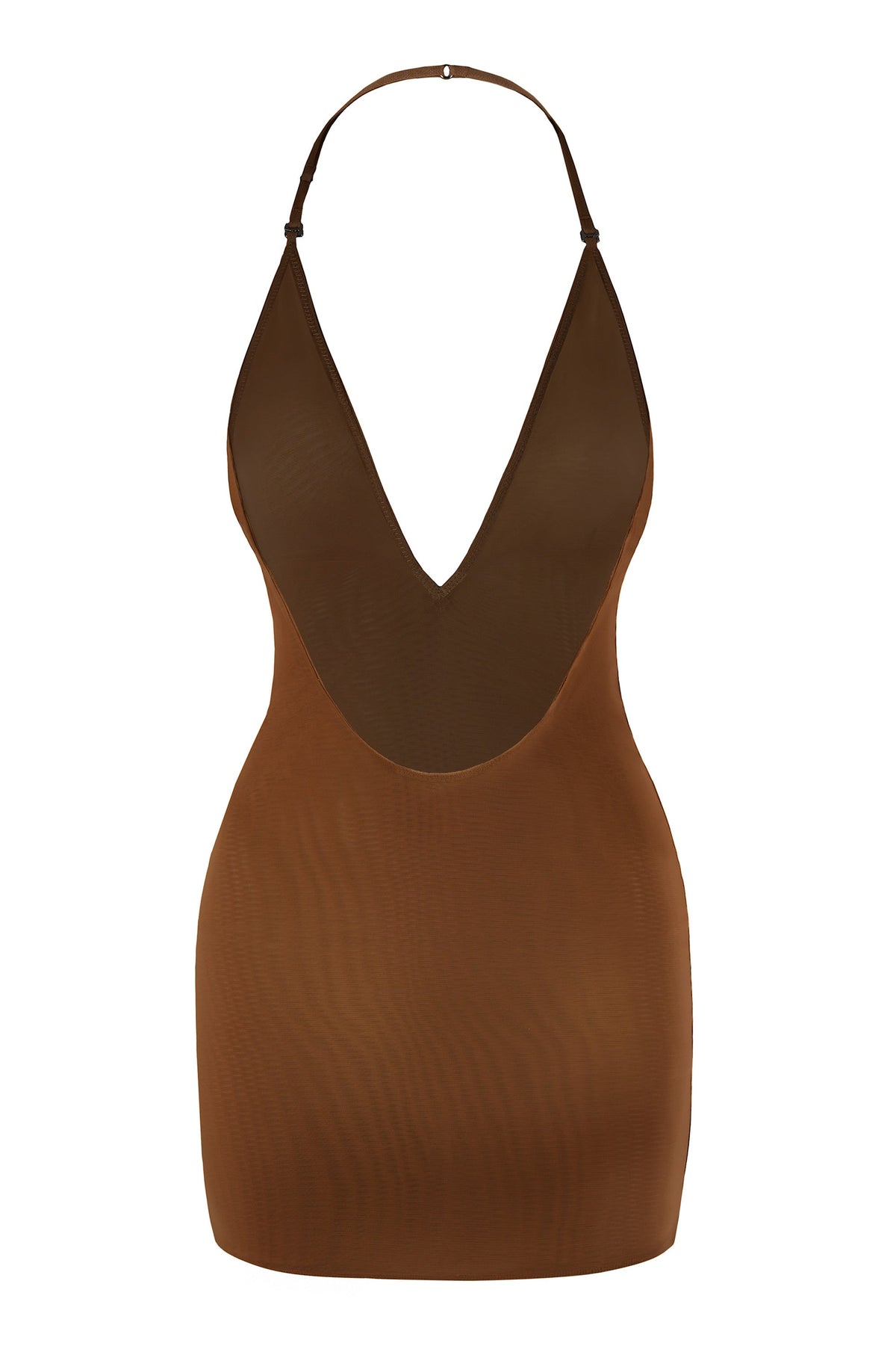 Chic Intimates Soft Mesh Multiway Mini Dress in Chestnut