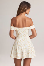 Chic Modal Off-Shoulder A-Line Mini Dress in Floral Print
