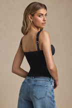 Chic Underwired Lace Corset Top in Black