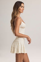 Chic Modal Ruched A-Line Mini Dress in Floral Print