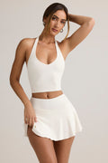Chic Modal Halterneck Tank Top in White