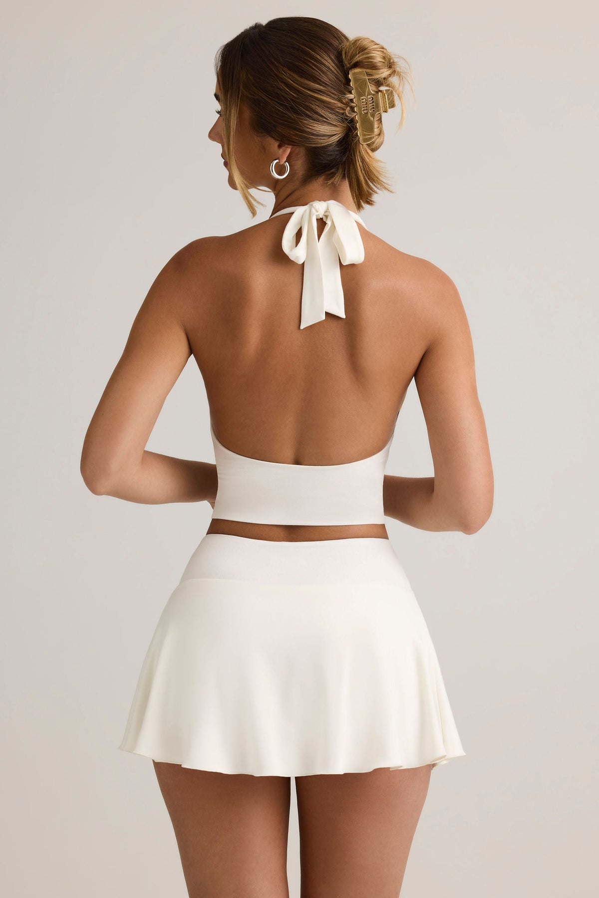Chic Modal Halterneck Tank Top in White