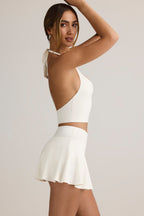 Chic Modal Halterneck Tank Top in White