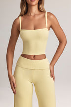 Chic Modal Square-Neck Camisole Top in Lemon Sherbet