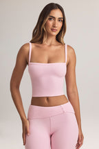 Chic Modal Square-Neck Camisole Top in Pastel Pink