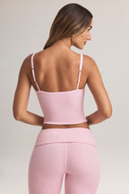 Chic Modal Square-Neck Camisole Top in Pastel Pink