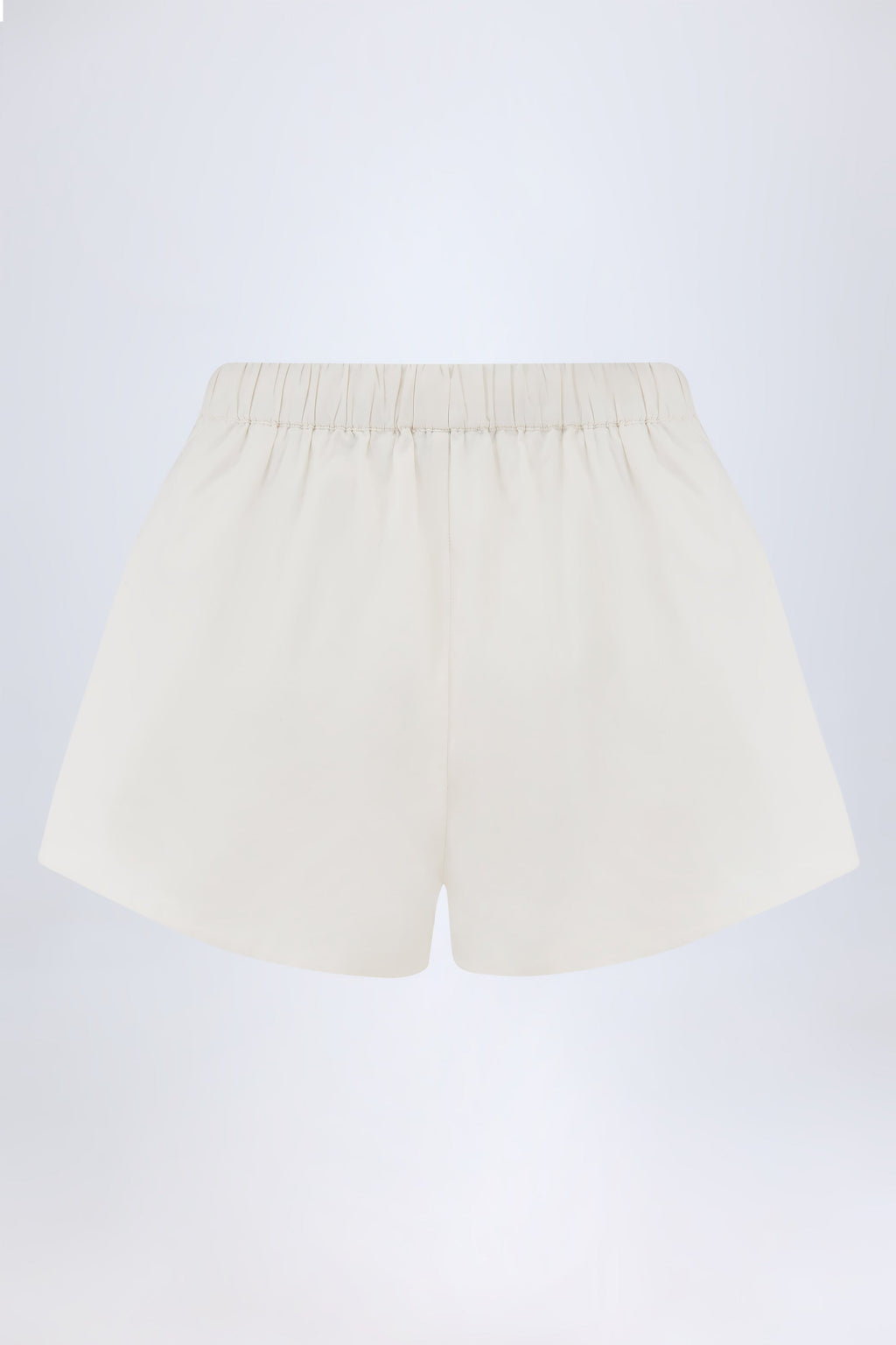 Chic Mid-Rise Cotton-Poplin Shorts in White