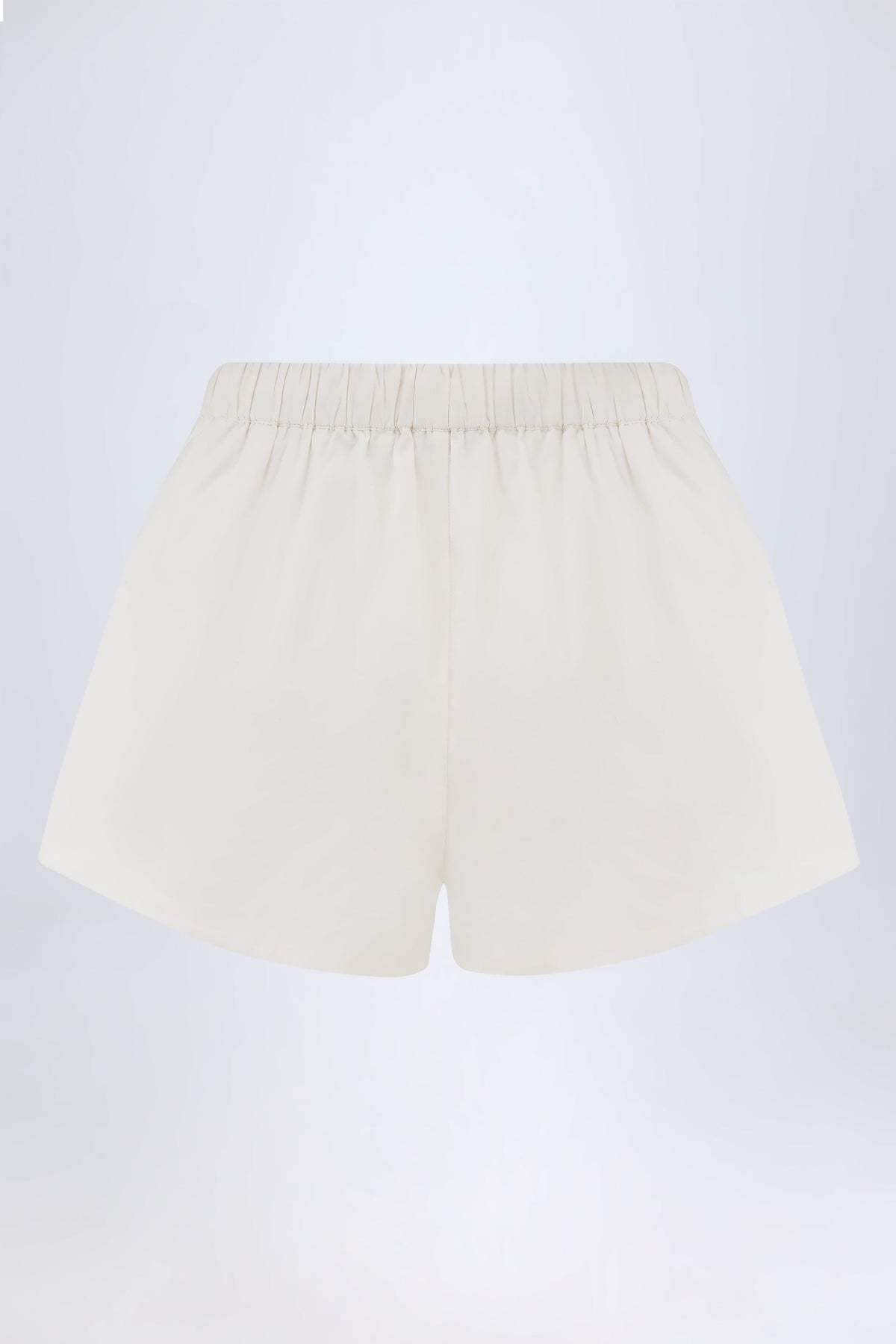 Chic Mid-Rise Cotton-Poplin Shorts in White