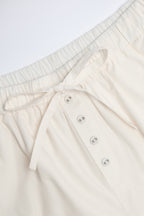 Chic Mid-Rise Cotton-Poplin Shorts in White