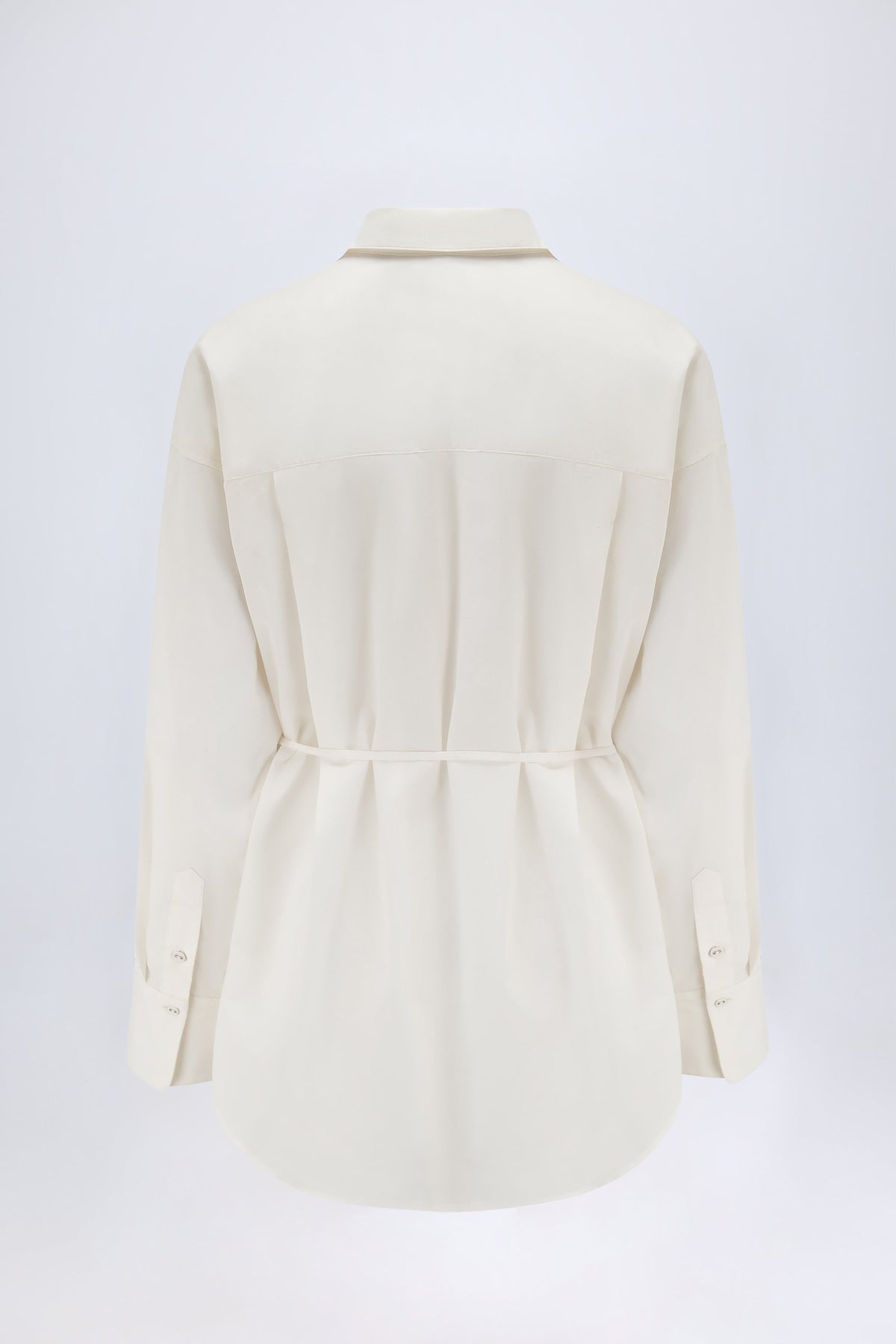 Chic Oversized Cotton-Poplin Shirt in White