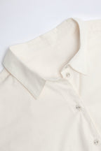 Chic Oversized Cotton-Poplin Shirt in White