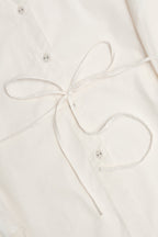 Chic Oversized Cotton-Poplin Shirt in White
