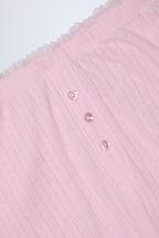 Chic Pointelle Mid-Rise Straight-Leg Trousers in Baby Pink