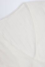 Chic Pointelle Wrap Crop Top in White