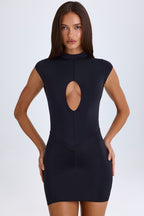 Chic Cut-Out Bodysuit in Black