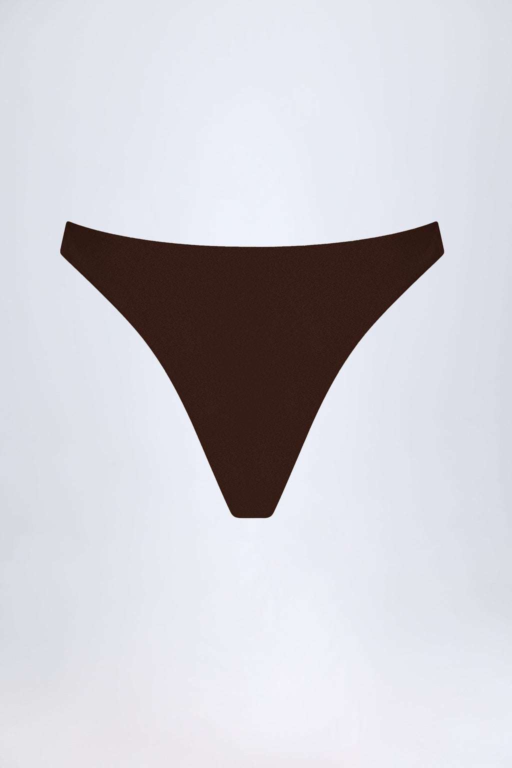 Chic High-Leg Cheeky Bikini Bottoms in Dark Chocolate