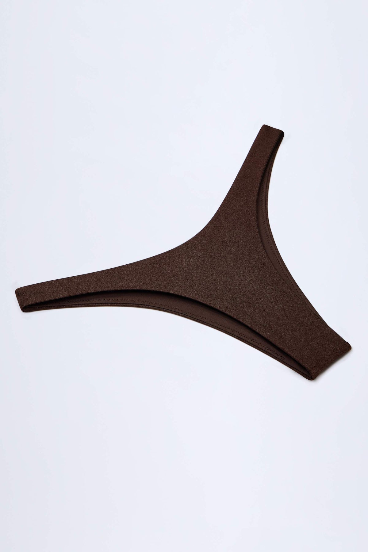 Chic High-Leg Cheeky Bikini Bottoms in Dark Chocolate