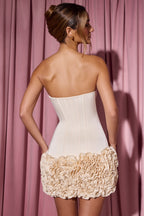 Chic Ruffled Corset Mini Dress in Ivory