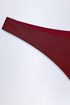 Chic Bead-Embellished Cut-Out Bandeau Swimsuit in Dark Cherry