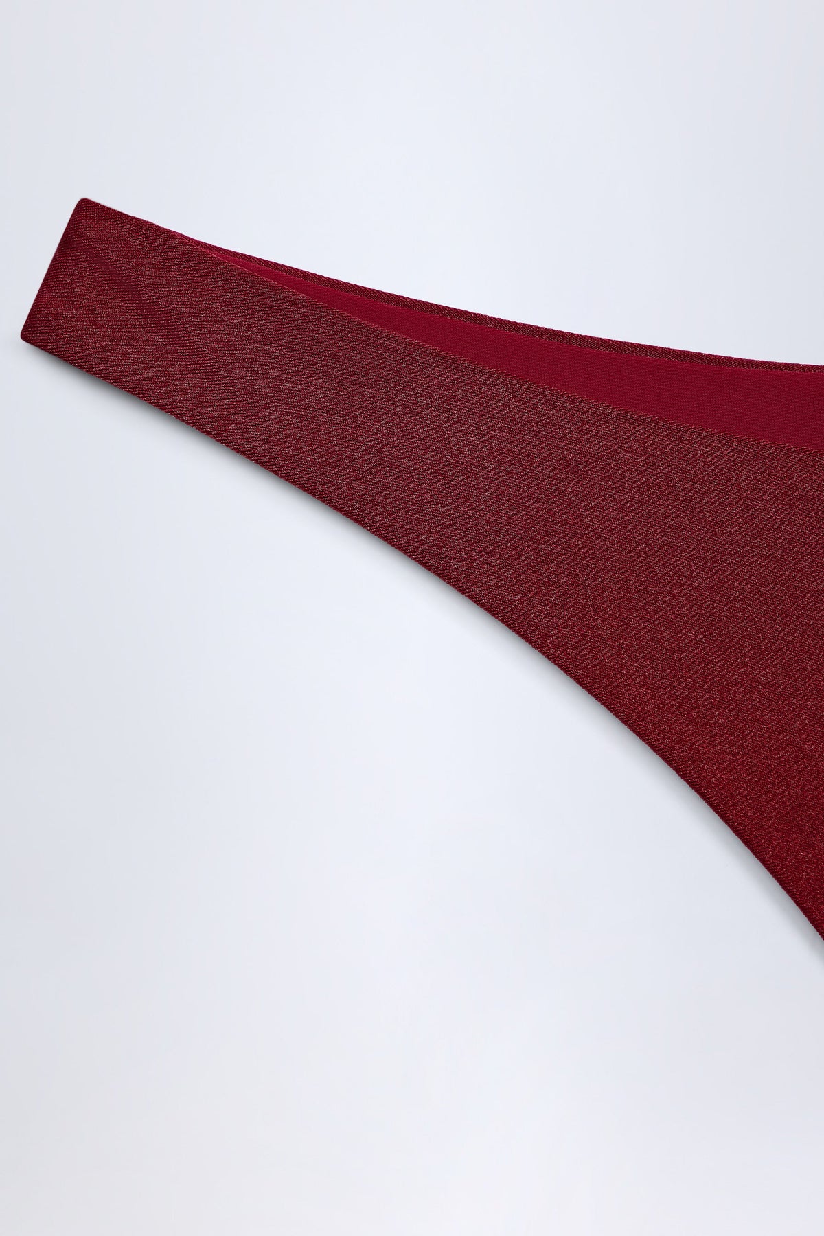 Chic Bead-Embellished Cut-Out Bandeau Swimsuit in Dark Cherry