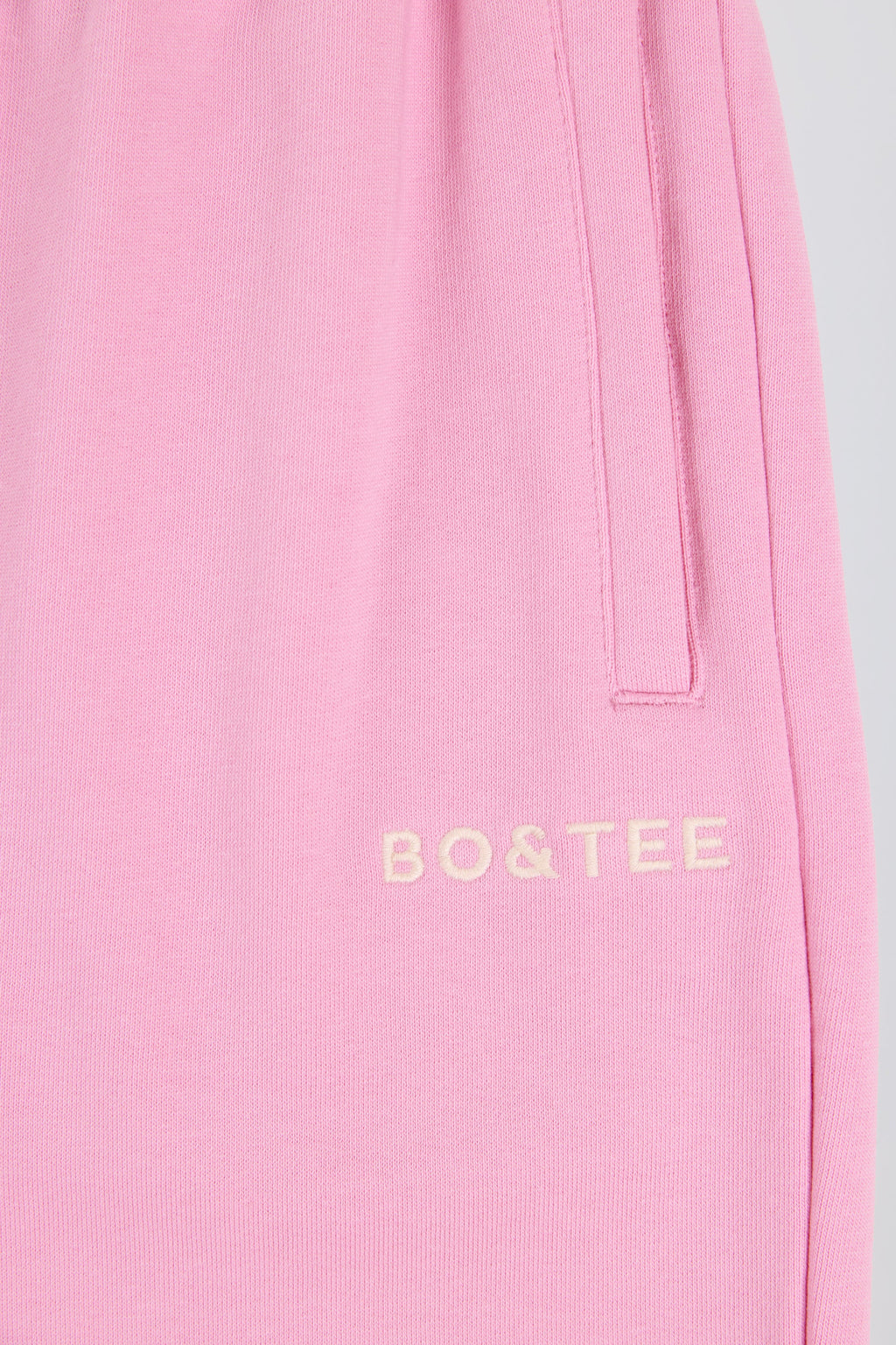 Chic Soft Cotton Jersey Mid-Rise Wide-Leg Joggers in Baby Pink