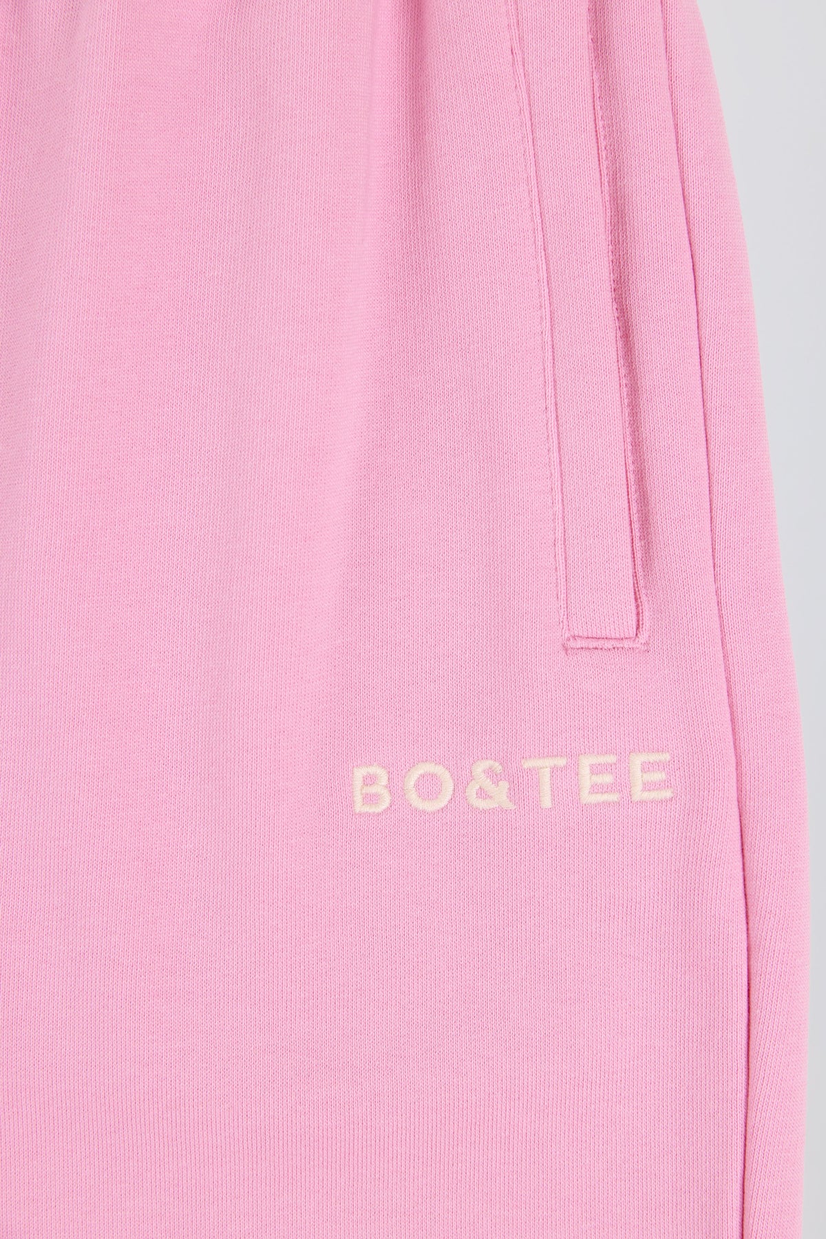 Chic Soft Cotton Jersey Mid-Rise Wide-Leg Joggers in Baby Pink