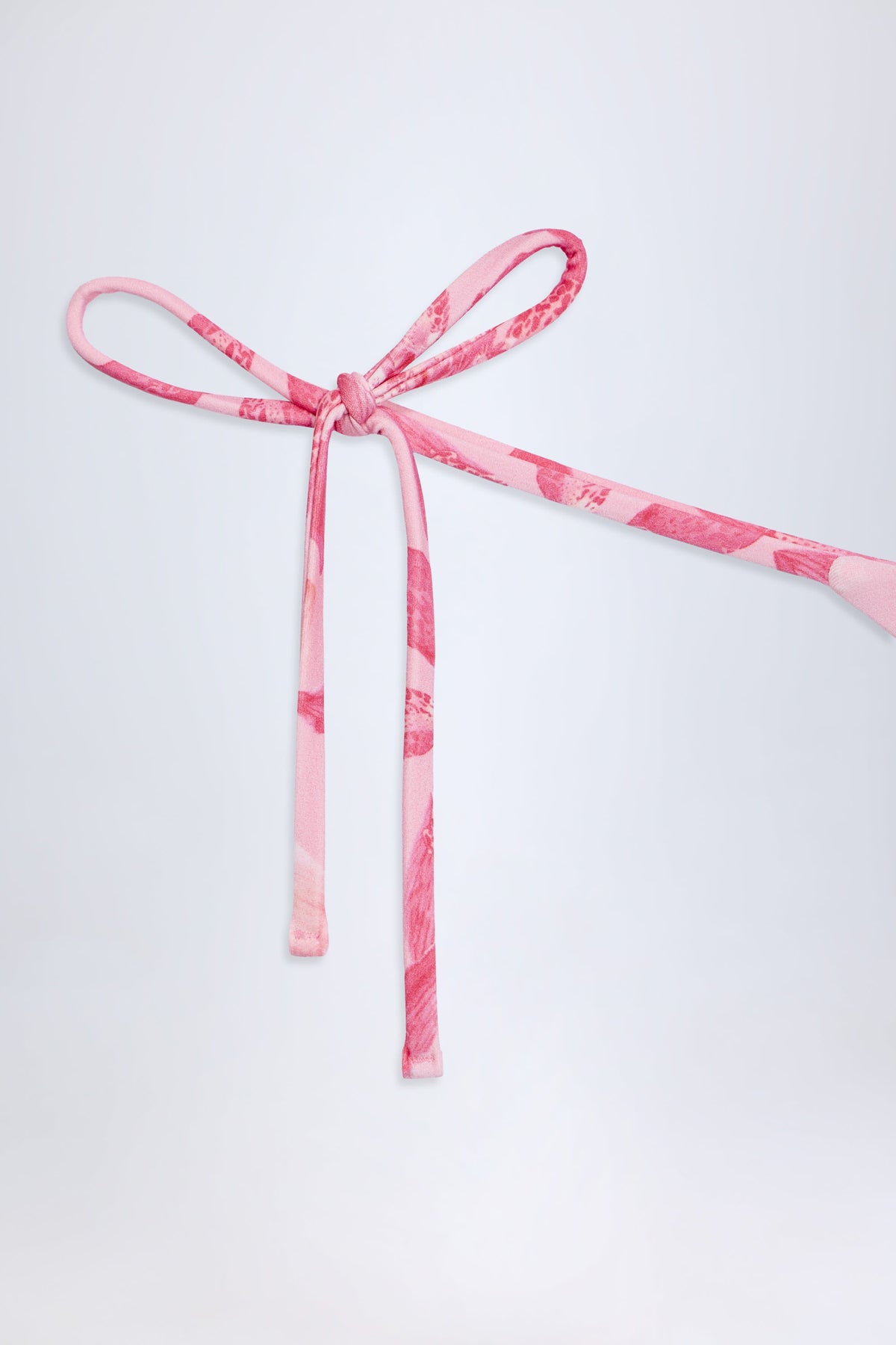 Chic Side-Tie Thong Bikini Bottoms in Pink Orchid Print