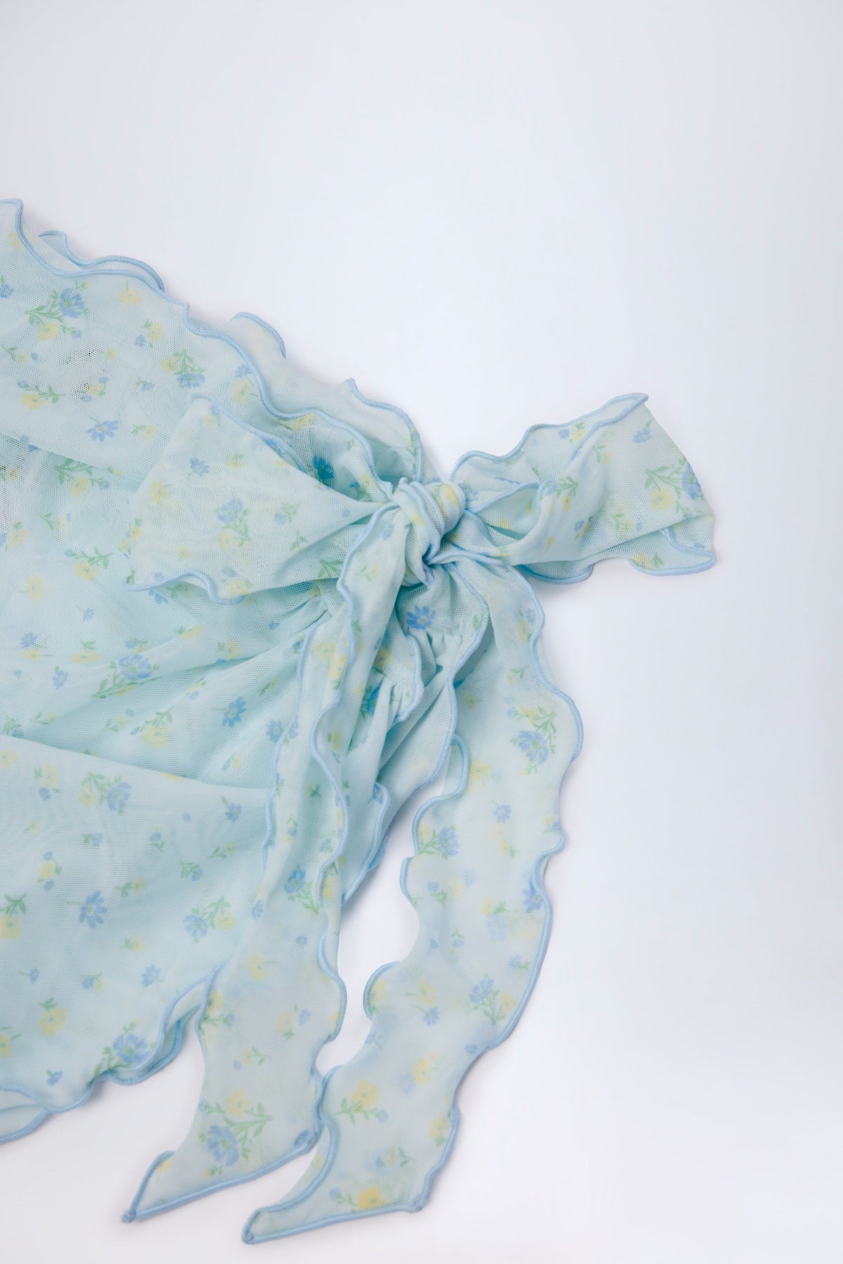 Chic Side-Tie Sarong in Blue Floral