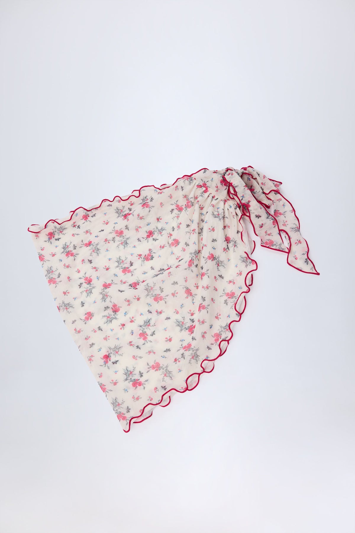 Chic Side-Tie Sarong in Red Floral