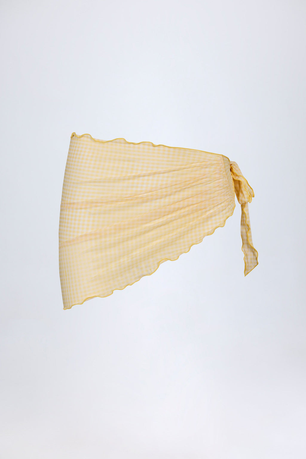 Chic Side-Tie Sarong in Yellow Gingham