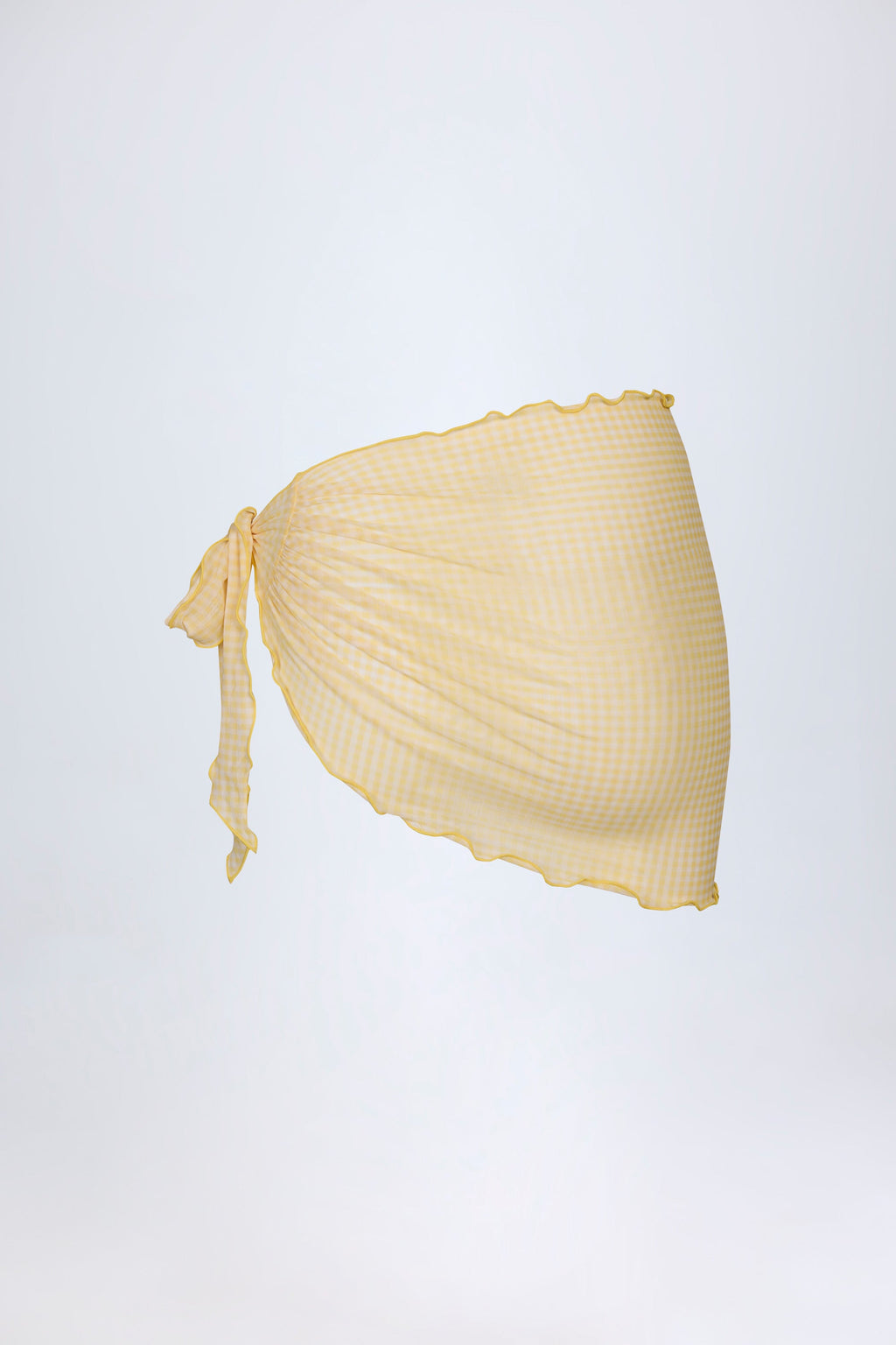 Chic Side-Tie Sarong in Yellow Gingham