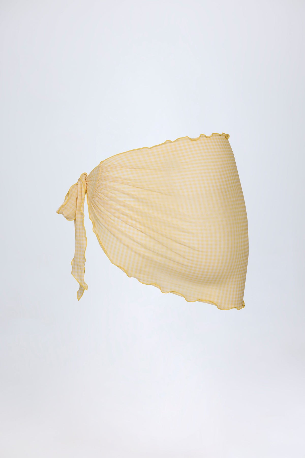 Chic Side-Tie Sarong in Yellow Gingham