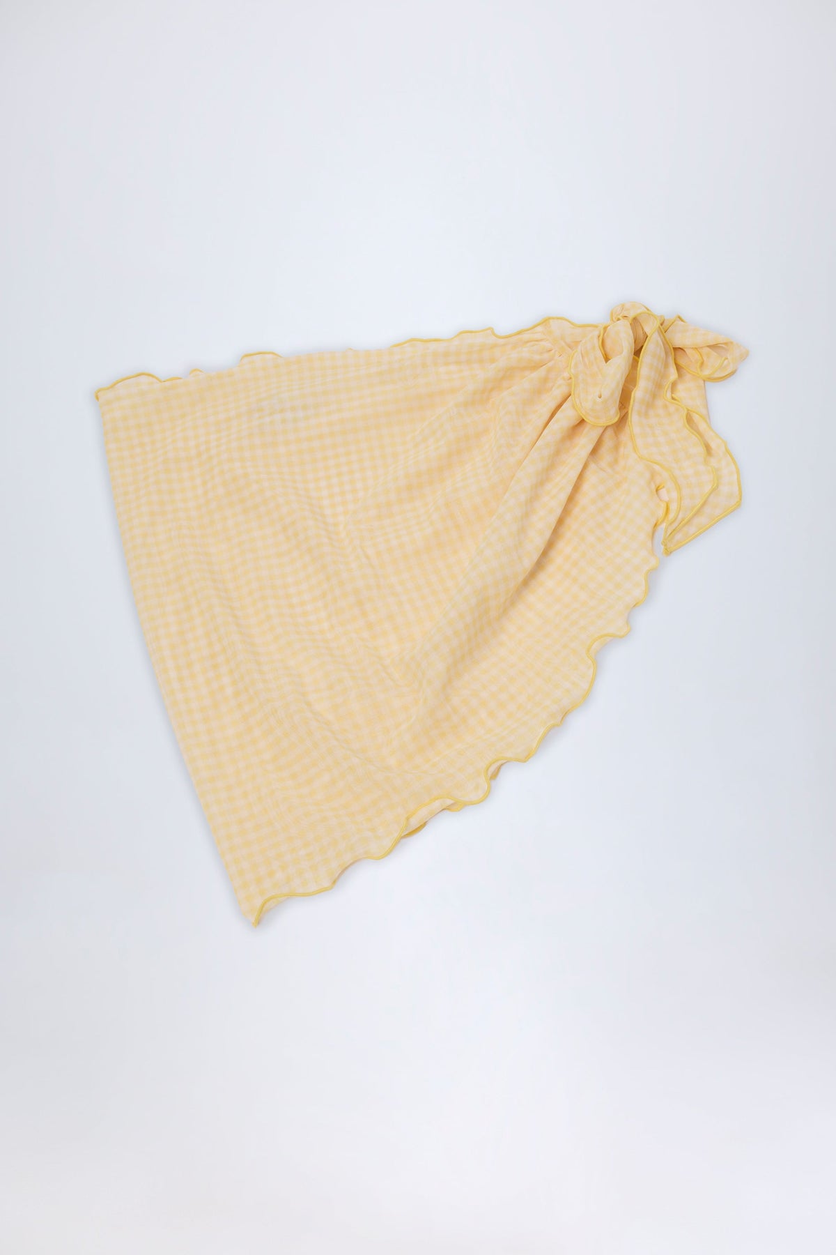 Chic Side-Tie Sarong in Yellow Gingham