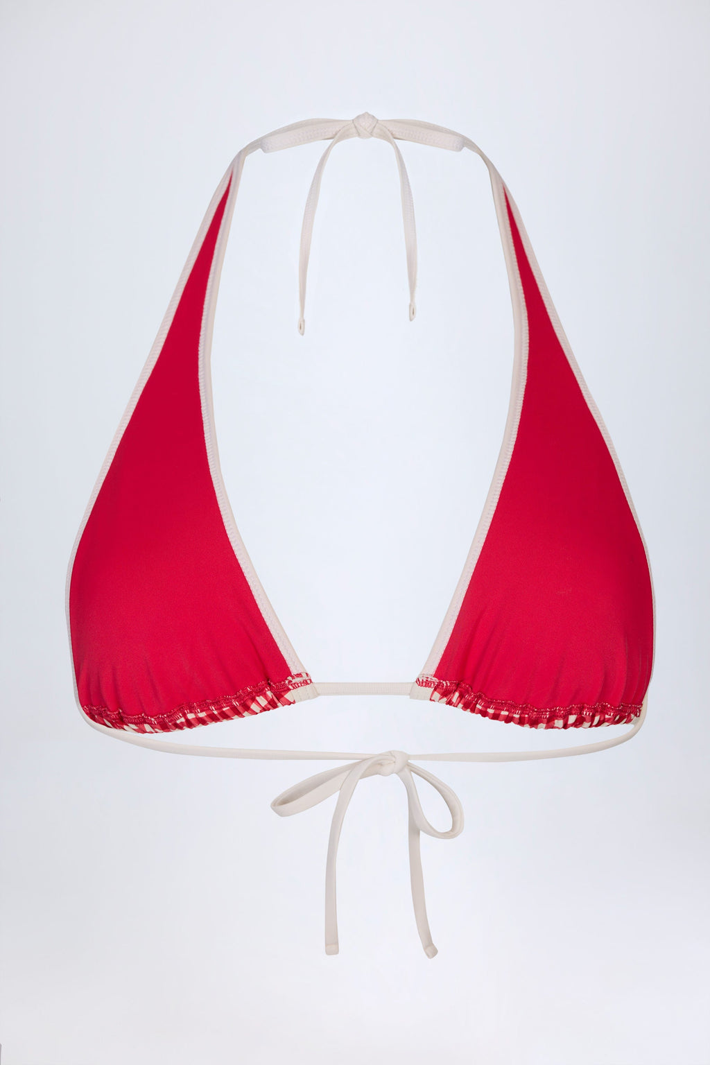 Chic Halterneck Bikini Top in Red Gingham