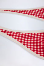 Chic Halterneck Bikini Top in Red Gingham