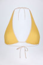 Chic Halterneck Bikini Top in Yellow Gingham
