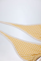 Chic Halterneck Bikini Top in Yellow Gingham