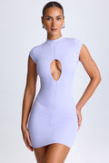 Chic Ruched Mini Skirt in Soft Lilac